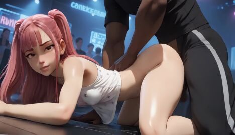 1boy 1girls ahe_gao ahegao_face ahoge ai ai_generated ai_video anal anal_sex barefoot big_penis club doggy doggy_style feet female from_behind from_behind_position hi_res high_quality high_resolution highres huge_cock kpop_demon_hunters mira_(kpop_demon_hunters) myaiwaifu69 nightclub penis small_breasts smaller_male tagme toes video