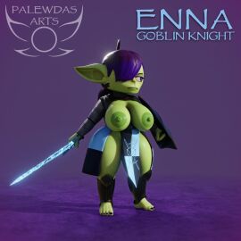 1:1 3d_(artwork) 3d_animation 4_fingers 4_toes animated areola armor ass belly bevor big_breasts big_butt big_ears biped boots breasts chainmail clothed clothing digital_media_(artwork) enna_(palewdasarts) fantasy female female_humanoid fingers goblin goblin_female green_body hair hi_res holding_object holding_weapon humanoid impractical_armor knight nipples no_sound palewdas_arts palewdasarts_(modeler) purple_eyes purple_hair shield short_playtime short_stack shortstack slightly_chubby solo sword tagme thick_thighs toenails tools turntable_(animation) unconvincing_armor video weapon