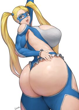 1girls ass batako big_ass big_breasts big_butt blonde-haired_female blonde_female blonde_hair breasts bubble_ass bubble_butt capcom female female_wrestler huge_ass light-skinned_female light_skin long_hair looking_pleasured muscular muscular_female rainbow_mika street_fighter twintails video_game_character wrestler