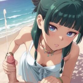 1boy 1boy1girl 1girls ai_generated bracelet breasts cum day dress ejaculation erection female handjob jewelry kusuriya_no_hitorigoto lips looking_at_viewer male maomao_(kusuriya_no_hitorigoto) ocean outdoors parted_lips penis pov projectile_cum solo_focus straight tagme veins video water