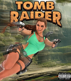 3d breasts busty female female_focus female_only hourglass_figure lara_croft lara_croft_(classic) pinup pinup_pose tomb_raider wide_hips zulubean