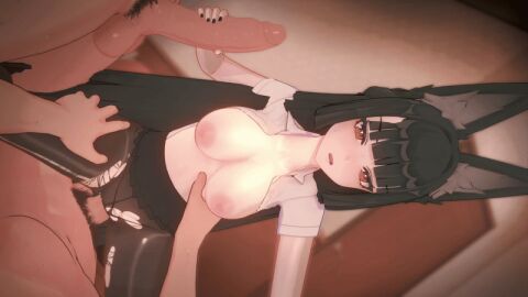 1girls 3d animal_ears animated aroused balls big_breasts breasts cowgirl_position erection female fox_ears hoksi hoshimi_miyabi hoyoverse light-skinned_female light_skin male nipples pantyhose penetration penis pubic_hair sex slim_waist spread_legs testicles torn_pantyhose uncensored zenless_zone_zero