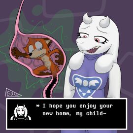 absurd_res anthro bovid canid canine caprine duo female fox goat gorg_(voregonzola) guts hi_res internal intestines male male/female mammal monster organs stomach toriel undertale undertale_(series) vore voregonzola