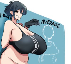 30th_video_rentals adidas alternate_breast_size ass big_ass big_breasts bigger_female breasts breasts_bigger_than_head color female female_only flaunting gym_clothes height_difference huge_ass huge_breasts hyper hyper_breasts implied_nudity indie_virtual_youtuber kataochi_chuuko kataoti_30 larger_female looking_at_viewer medium_support_(meme) meme nakako_kataochi naked no_panties nude showing_off size_difference smug sports_bra tall_female taller_female virtual_youtuber vtuber