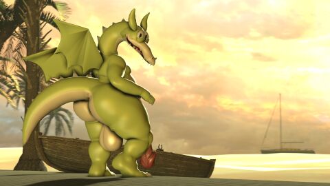 16:9 2024 3d aceydrgn anthro anthrofied ass back_wings balls beach big_ass big_balls big_butt big_penis biped boat countershading cuphead_(game) digital_media_(artwork) dragon genitals green_body grim_matchstick hi_res huge_balls huge_cock humanoid_genitalia humanoid_penis looking_at_viewer looking_back looking_back_at_viewer male male_anthro mythological_creature mythological_scalie mythology nude nude_anthro nude_male outside penis plant rear_view sand scalie sea solo solo_male source_filmmaker_(artwork) standing tail tan_body tan_countershading thick_thighs tree vehicle water watercraft wide_hips widescreen wings