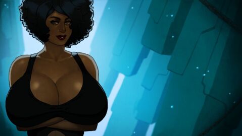 african_female afro big_ass big_breasts bra brazilian_female dark-skinned_female dark_skin female hairy_pussy heroine nerd panties sexy_pose slut_collar vagina