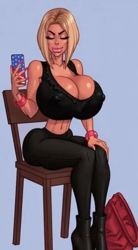 1girls ai_generated american_flag animated areolae ashley_(thepit) bag big_breasts bimbo blonde_hair bob_cut breasts brown_eyes busty chair earrings erect_nipples female_only high_heels holding_object huge_breasts huge_lips phone tagme theofficialpit theofficialpit_edits video