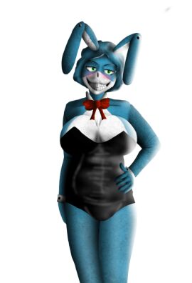 analog_horror blue_body bon_(the_walten_files) bunny_girl bunnysuit drawing fat_female female female_only fnia green_eyes solo the_walten_files