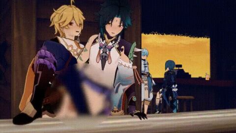 3d_animation aether_(genshin_impact) background_character chongyun_(genshin_impact) gay gay_sex genshin_impact lifting_person mmd outdoors public public_sex sex spread_legs tagme turning_head video xiao_(genshin_impact) xingqiu_(genshin_impact) yaoi