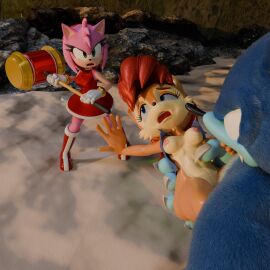 3d absurd_res amy_rose archie_comics blue_eyes breasts clothed clothing digital_media_(artwork) female ganondork green_eyes hi_res male partially_clothed penetration rotalice2 sally_acorn sega sonic_(series) sonic_the_hedgehog sonic_the_hedgehog_(archie) sonic_the_hedgehog_(comics) sonic_the_hedgehog_(series) sonic_the_werehog werehog