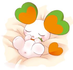 2022 ambiguous_anthro ambiguous_gender anthro anus blush chibi closed_eyes collar digital_media_(artwork) featureless_hands featureless_legs fur green_ears heart_tail hi_res lalapi life_corp mammal mouse murid murine noseless onebchan open_mouth orange_collar orange_inner_ear orange_tail pink_blush pink_tongue rodent shaded sleeping soft_shading solo tail tongue white_body white_fur x_anus