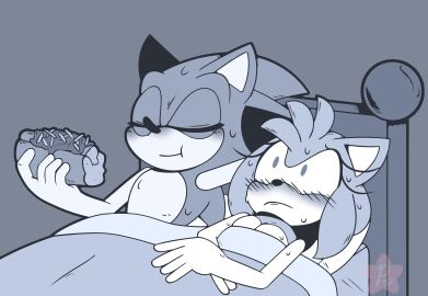 1boy :t after_sex amy_rose animal_ears animal_nose anthro arm_behind_head bed bedroom blue_theme blush bodily_fluids body_fur breasts chili_dog chilli_dog closed_eyes closed_mouth clothing completely_nude duo eating embarrassed eulipotyphlan female food furry furry_female furry_male gloves hedgehog holding holding_food hot_dog humanoid limited_visibility lying male mammal monochrome multiple_boys multiple_males nose_blush nude nude_female nude_male on_back on_bed peannut_bun_(artist) proud sega sex shocked_expression shocked_eyes simple_background sleeping sonic_(series) sonic_the_hedgehog sonic_the_hedgehog_(series) surprised sweat sweaty teenage_female teenage_male teenager under_covers upper_body