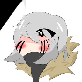 1girls 2d female female_only female_sans grey_hair heart-shaped_pupils imminent_oral killertale light-skinned_female light_skin rebootedmp3g rule_63 sans sans_(killertale) sans_au tagme undertale undertale:something_new undertale_(series) undertale_au