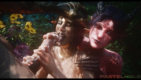 1girls 2024 2futas 3d angel_wings areolae balls big_penis black_hair blender blowjob breasts completely_nude consensual_cuckquean cuckquean cuckquean_support cum cum_drip cum_dripping cum_dripping_from_mouth cum_dripping_from_penis cum_in_mouth cum_on_body cum_on_breasts cum_on_upper_body cum_spurt cumming cumshot detailed_background ejaculation elf elf_ears elf_female erect_penis erection fellatio female female_focus flowers forest futa_cuckquean futa_on_female futa_on_futa futanari hand_on_head handjob handjob_while_sucking hi_res highres horns intersex medium_breasts nipples nude nude_female nude_futa oc on_floor on_knees one_eye_closed open_mouth oral oral_penetration oral_sex orgasm original original_character original_characters pastelhole penis pink_body pink_skin small_breasts stroking stroking_cock stroking_penis sucking sucking_penis sucking_tip sunlight tongue tongue_out trees trio voyeur voyeurism watermark wings