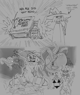 absurd_res anal anal_sex anthro ass beamboi beamerbruh bikini blunt_bangs blush bodily_fluids book bouncing_breasts breasts bulge cat_ears cat_witch_(smekbo) claws clothing covered_in_cum cum cum_in_ass cum_in_pussy cum_inside cum_on_body cum_on_breasts cum_on_face cum_on_hair cum_on_thighs cute_fangs domestic_cat double_oral double_penetration fangs felid feline female genital_fluids gesture hand_gesture hat headgear headwear heart-shaped_pupils hi_res instant_loss_2koma mammal oral oral_penetration peace_sign penetration portal pussy robe sex smekbo solo_focus stomach_bulge summoning swimwear tail tears tentacle tentacle_sex v v_sign vaginal_penetration witch_hat