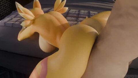 1boy 1girls 3d 3d_animation animated anthro anthro_on_human anus areola ass athletic_female big_ass big_breasts big_thighs breasts digi_(yourdigimongirl) digimon digimon_(species) erraisigma female fur furry green_eyes huge_ass huge_breasts huge_thighs human human_on_anthro human_penetrating light-skinned_male male nipples no_sound penetration penis penis_in_pussy pussy renamon sweat sweatdrop sweating tagme thick_thighs thighs video