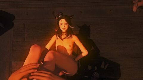 1boy 1boys 1girls animated black_hair breasts captured cat_ears cat_tail catgirl defeated female final_fantasy_xiv gpose_(ffxiv) male male_pov miqo'te no_sound pirate pov pussy rapist_pov sex small_breasts tagme vaginal_penetration vaginal_sex video