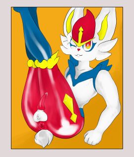 animal_humanoid anthro anus ass balls big_ass big_butt bodily_fluids buckteeth cinderace clothing digital_media_(artwork) dripping erection femboy footwear fur generation_8_pokemon genital_fluids genitals hair hare hi_res humanoid humanoid_genitalia knee_highs knee_socks lagomorph leaking_precum legs_up legwear leporid looking_at_viewer male mammal mammal_humanoid nintendo nude one_eye_closed penis pokemon pokemon_(species) precum precum_drip puffy_anus rabbit rodent rodent_humanoid scut_tail short_tail simple_background smile socks solo tail teeth thick_thighs unfunny_kitty white_body white_fur wide_hips wink winking_at_viewer