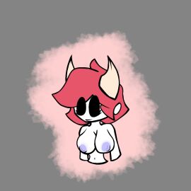 bad_anatomy blue_nipples boobs_out breasts carmi2780 carmi_calamar digital_drawing_(artwork) female horns huge_breasts lysaria_(virus2780) oc original original_character pink_hair smile white_skin