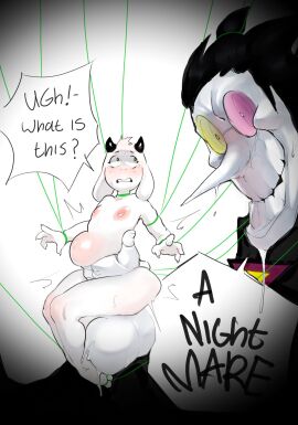 2d anal anal_sex anthro anthro_male asriel_dreemurr ass balls balls_deep belly_blush big_dom_small_sub blush bodily_fluids body_blush bondage bound bovid caprine claws clenched_teeth creepy_face deep_penetration deltarune dominant dream duo evil_grin extreme_penetration extreme_size_difference eyewear femboy fur furry furry_male genitals glasses goat hi_res humanoid kinkykong legs_together living_condom looking_at_another machine male male/male male_penetrated male_penetrating mammal neck_restraint nude penetration pointy_nose restrained restrained_arms restrained_legs restraints robot robot_humanoid rope rope_bondage saliva scared scary sex size_difference smile spamton_g_spamton stomach_bulge sweat sweaty_ass sweaty_balls sweaty_butt sweaty_genitalia sweaty_legs teeth trapped undertale undertale_(series) white_body white_fur