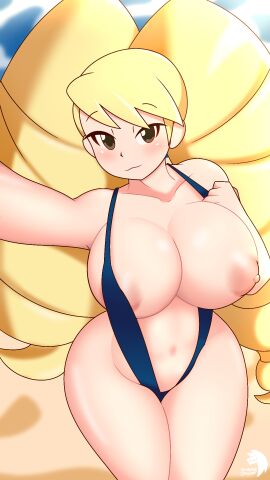 1girls almost_naked almost_nude alternate_version_available barely_clothed beach belly belly_button big_ass big_breasts bikini blonde_female blonde_hair blush breasts color commission commissioner_upload curvy drill_hair exposed_breasts exposed_nipples exposing_nipple hips huge_breasts insane_okamy large_ass large_breasts looking_at_viewer luna_platz mega_man mega_man_star_force midriff nipple_slip nipples seductive seductive_look selfie shaded shirogane_luna skimpy_bikini skimpy_clothes sling_bikini sling_bikini_aside slingshot_swimsuit sole_female solo solo_focus swimsuit thick_thighs twintails useless_clothing venus_body visible_nipples voluptuous voluptuous_female wide_hips