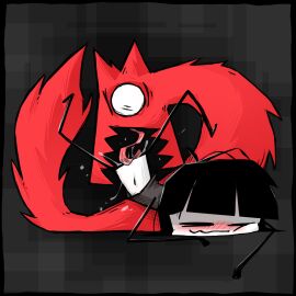 1boy 1girls 2d adventures_with_anxiety anxiety beebee_(adventures_with_anxiety) blush canine comfortik cum female fur grey_background hong_(adventures_with_anxiety) human licking_pussy male pussy tongue tongue_in_pussy wolf wolf_ears wolf_tail zoophilia