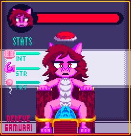 animated anthro arms_tied belly belly_expansion belly_inflation belly_overhang big_breasts bodily_fluids bound brain_drain breasts cum cum_in_pussy cum_inside digital_media_(artwork) expansion female fur game_over gameplay_mechanics genital_fluids genitals hair humanoid impregnation inflation intelligence_loss legs_tied male nipples nude penetration pink_body pink_nipples pixel_(artwork) pixel_animation pixelated pussy red_eyes red_hair redeye_samurai_(artist) simple_background smile solo