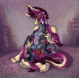 absurd_res anthro bite_mark blood_from_ass blood_from_wound blood_in_ass bodily_fluids bulle_(prettyparty) crying dragon duo erection flaccid genitals hi_res male male/male male_raped mythological_creature mythological_scalie mythology penis prettyparty pushing_down scalie scared sitting size_difference stomach_bulge tears tears_of_pain wounded xero_(captainscales)