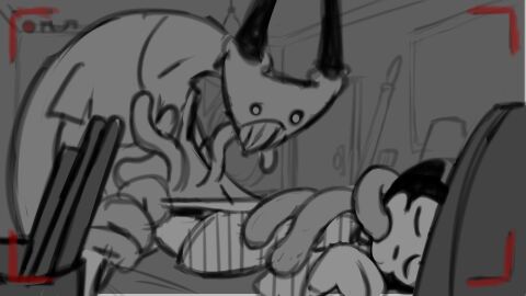 algob4v anthro bav bed black_body black_fur black_nose bon_(bav) closed_eyes clothing countershade_face countershading demon door duo fellatio female female_anthro fur furniture hi_res lagomorph leporid looking_down_at_another lying male male/female mammal monster on_back on_bed oral oral_penetration pajamas penetration penile penis rabbit recording sex sleep_molestation sleep_sex sleeping teeth tentacle tentacle_in_mouth tentacle_penetration