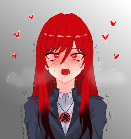 1girls bandera-chan blush crying female heart-shaped_pupils ohegao red_eyes red_hair trembling vingete