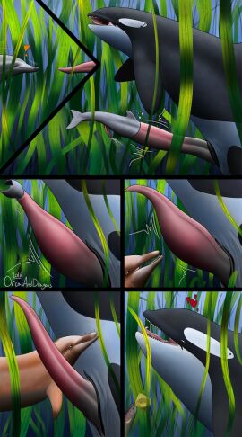 bloomscale cetacean dolphin feral_on_feral genitals hi_res lunara male mammal marine oceanic_dolphin orca penis toothed_whale vore