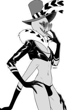 bulge crop_top enaic31 femboy hazbin_hotel hellaverse male navel open_mouth shirt simple_background solo tagme thong tongue tongue_out topwear underwear valentino_(hazbin_hotel) white_background