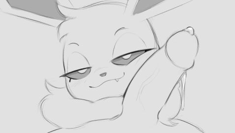 ambiguous_gender arteficialtrees bodily_fluids close-up close_up close_up_view closed_smile closeup closeup_view cute_fangs duo eevee erection eyebrows fangs feral fluffy_chest foreskin fur generation_1_pokemon genital_fluids genitals glans half-closed_eyes human humanoid_genitalia humanoid_penis leaking_precum looking_at_viewer male mammal monochrome mouth_closed narrowed_eyes nintendo penis pokemon pokemon_(species) precum quadruped smile teeth uncircumcised