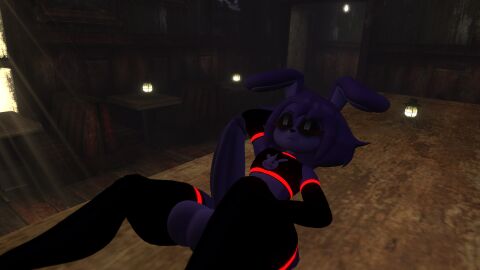 boner bonnie_(fnaf) bottomless femboy five_nights_at_freddy's fnaf male male_only playtime_bonnie public public_indecency sleeping solo vrchat