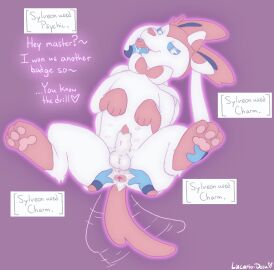 animal_genitalia animal_penis anus ass balls belly_nipples canid canine canine_genitalia canine_penis eeveelution feral feral_male feral_only generation_6_pokemon genitals hi_res imminent_bestiality interspecies lucario-desu male male_feral male_only male_pokemon male_sylveon mammal nintendo paws penis penis_tip pokemon pokemon_(species) pokephilia presenting presenting_hindquarters sheath solo solo_feral solo_focus solo_male spread_anus spreading sylveon tail tail_motion tailwag talking_to_viewer telepathy tongue tongue_out