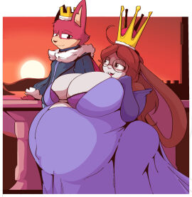 big_breasts bloobiesus breasts cleavage female furry huge_breasts may_(garuda_six) pregnant ready_to_pop theboobiesus thick_thighs wide_hips