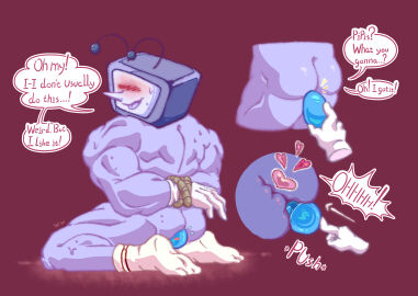 1boy anal anal_plug anal_sex blush bondage butt butt_plug deltarune deltarune_chapter_3 deltarune_chapter_4 egg gay gay_sex living_butt_plug living_sex_toy male male_only muscular muscular_male non-human non-human_only object_head pipis_(deltarune) plug_(sex_toy) solo_male tenna_(deltarune) wheatwesley white_socks yaoi