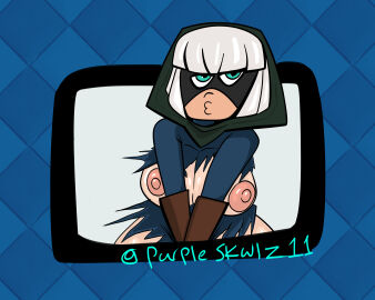 bandit_(clash_royale) big_breasts clash_(series) clash_royale emote ripped_clothing