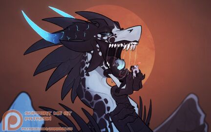 16:10 ambiguous_gender anthro anthro_on_feral black_body black_horn blue_body blue_horn blue_tongue bodily_fluids cheek_horn cunnilingus dragon duo fangs female female/ambiguous feral hair horn kardinaluz long_neck lying mythological_creature mythological_scalie mythology narrowed_eyes nude on_back open_mouth oral patreon patreon_logo pupils pussy ridged_horn saliva saliva_string scalie sex sharp_teeth size_difference slit_pupils teeth tongue vaginal_penetration white_hair widescreen zoophilia