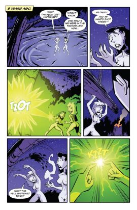 2girls ass bad_bug_media betty black_hair blonde_hair breasts carpet_not_matching_drapes comic comic_page dialogue female flashback forest hairy_pussy joel_souza laser long_hair naked naked_female nipples nude nude_female official_art outdoor_nudity outdoors power powers pubic_hair pussy radiation super_strength superhero superheroine superpowers the_misadventures_of_bombshell_&_atomica tree veronica woods yuri