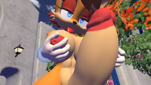 1futa 3d anthro female fnfrper69 futa_only futanari huge_cock intersex masturbation penis sally_acorn sonic_(series) vrchat