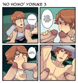 3boys armpit armpits atlus balls blowjob blush blushing_male brown_eyes brown_hair camping clothed color comic dialogue dialogue_bubble erect_penis erection gay gay_blowjob gay_oral gay_sex grabbing_penis grabbing_penises hanamura_yousuke hd high_resolution homosexual homosexual_male homosexual_sex kaito_draws kanji_tatsumi licking licking_penis male male/male male/male/male male_only megami_tensei multiple_boys multiple_males muscles muscular muscular_male narukami_yu oral oral_sex pants_down penis penis_grab penis_in_mouth penis_inside penis_lick persona persona_4 sega sex sucking sucking_penis surprised_expression taking_clothes_off taking_off_shirt tatsumi_kanji testicles text_bubble trio yaoi