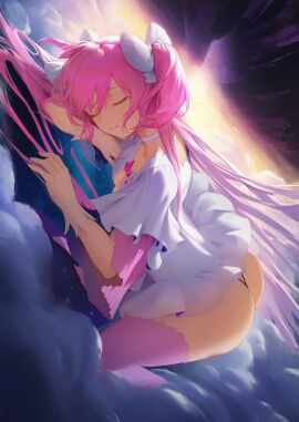 ai_generated ass closed_eyes divine_slut earth giantess goddess long_hair madoka_kaname magical_girl mahou_shoujo_madoka_magica miniskirt pink_hair puella_magi_madoka_magica space thong twintails ultimate_madoka upskirt very_long_hair
