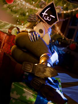 3:4 3d absurd_res anthro areola ass avet3d big_ass big_breasts big_butt blender_(artwork) blurred_background boots breasts christmas claws clothing comforting digital_media_(artwork) epic_games female footwear fortnite fortnite:_battle_royale gloves glowing glowing_eyes hand_on_hip handwear hi_res holidays hood light lighting looking_at_viewer lying moody naked_footwear night nipples on_side pussy pussy_peek raven_team_leader raven_team_leader_(fortnite) relaxing rim_light shoes solo thick_thighs