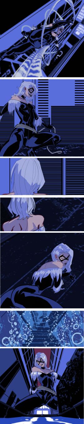 batnipsforever black_cat_(marvel) breasts felicia_hardy female lipstick marvel marvel_comics underwater underwater_view