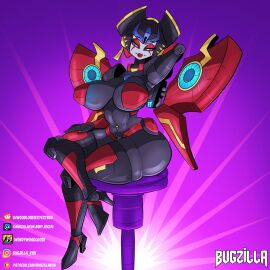 1girls alien alien_female alien_girl alien_humanoid alternate_version_available arm_behind_head arm_up armor armored_female artist_name ass autobot big_ass big_breasts blue_eyes blush breasts bugzilla built-in_high_heels busty cat_eyes crossing_legs cybertronian eyes_half_closed eyes_half_open face_markings fat_ass fat_thighs female female_autobots female_only hand_on_thigh heeled_feet high_heels hourglass_figure huge_ass huge_breasts legs_crossed pedestal pointy_breasts pointy_nipples pose posing red_lips revealing_armor robot robot_female robot_girl robot_humanoid seductive seductive_body seductive_eyes seductive_look seductive_pose seductive_smile shiny_ass shiny_body shiny_butt simple_background sitting solo thick_thighs transformers turbines voluptuous voluptuous_female watermark windblade wings