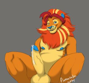 1boy 2024 anthro anthro_focus anthro_only anthro_solo digital_drawing_(artwork) digital_media_(artwork) erect_penis erection feline feline_humanoid felis indigo_park lion lloyd_(indigo_park) male male_anthro male_focus male_only mane penile penis penis_out pixiemiata_(artist) precum precum_drip smile smiley_face solo solo_anthro solo_focus solo_in_panel solo_male
