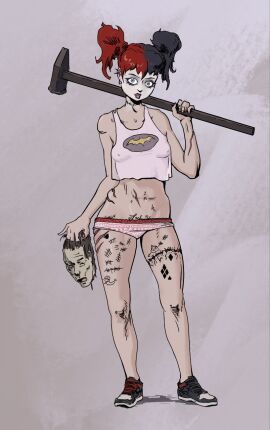 batman_(series) dc dc_comics dress harley_quinn panties scar solo solo_female tattoo tenebris_art violence