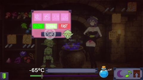 1boy ahoge animated black_choker black_thighhighs blush breasts breasts_squeezed_together brick_wall cg choker colored_skin female goblin green_skin large_breasts long_hair magic magic_circle navel nipples official_art open_mouth paizuri panties penis pink_panties purple_hair sharp_teeth smile sound spread_legs squatting straight tagme thighhighs topless underwear video witch_(witch_seed_gsa) witch_seed_(goblin_slave_alchemy) yellow_eyes