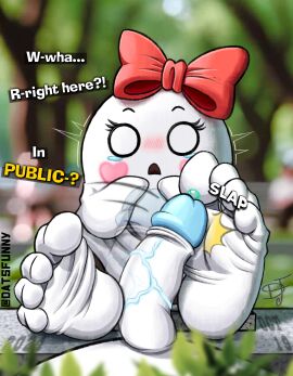 1boy 1girls 4_toes big_feet blush chatgpt cock_shock crying datsfunny feet feet_focus female female_ghost_(rippled_realm) foot_fetish ghost ghost_girl male male/female park penis penis_slap precum public public_exposure ribbon sitting slap soles veiny_penis